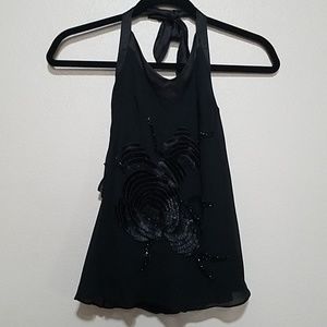 Sue Wong black halter top